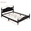 Wood Platform Bed with Retro Design Headboard, Sturdy Pine Frame, No box spring beds, Easy Assembly-Maison Boucle - 4 of 4