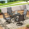 Set of 4 Swivel Patio Dining Chairs - Padded Textilene Fabric for All-Weather Comfort, Ergonomic Design Ideal for Backyard, Balcony, and Garden - 2 of 4