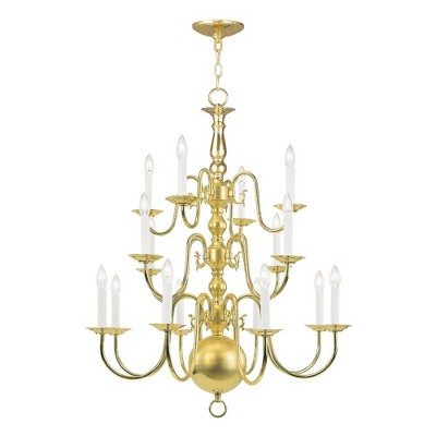 Livex Lighting Williamsburgh 16 - Light Chandelier in  Polished Brass