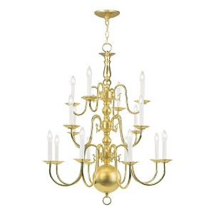 Livex Lighting Williamsburgh 16 - Light Chandelier in  Polished Brass - 1 of 2
