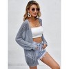 Women Crochet Lightweight Summer Cardigans Cover Up Open Front Long Sleeve - 3 of 4