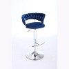NicBex Swivel Velvet Bar Stools Set of 2,Adjustable Counter Height Bar Stools,Bar Chairs with Chrome Footrest and Base,Barstools for Cafe,Bar - 2 of 4