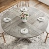 47" Round Farmhouse Dining Table for 4 - Wood Tabletop Circle Kitchen Table with Stable Base, Ideal for Home Dining Room & Living Room(Only Table) - 3 of 4