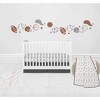 Bacati - Boys Football Muslin Brown Gray 10 pc Crib Bedding Set with 4 Swaddling Blankets - 4 of 4