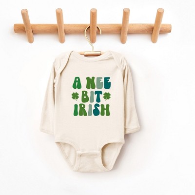 The Juniper Shop A Wee Bit Irish Baby Long Sleeve Bodysuit - 18 Month - Natural