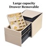 UNISOAR Biometric Fingerprint Jewelry Safe for Home , Leather Wrapped Safe, Slide-Away Drawer, Digital Keypad & Fingerprint Lock - 2 of 4
