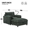 Accent Sofa Couch Modern Chenille Storage Ottoman USB Charger Side Pocket for Living Room 38" Width - 3irtyhousy - 4 of 4