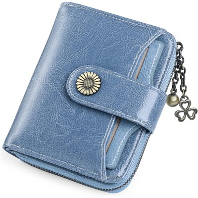 BEAFUP Women’s RFID Blocking Leather Wallet - Genuine Leather Small Bifold with Zipper Pocket & ID Window for Daily Use,Travel,Gift