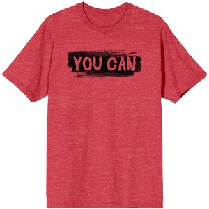 You Can Gym Culture Men's Red Heather Graphic Tee - 1 of 3