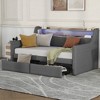 NicBex Twin Size Daybed with 2 Drawers,Upholstered Daybed with Charging Station and LED Lights for Bedroom,Living Room,Apartment - 2 of 4