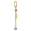 Black Bow Jewelry 14k Yellow Gold and White Rhodium Polished Two Tone Cross Pendant - 2 of 4