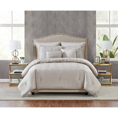 Queen 7pc Riverton Comforter Set Gold - 5th Avenue Lux