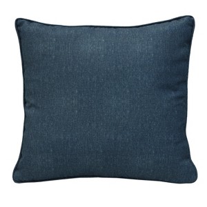 Outdoor Decor by Commonwealth Solid Olefin Textured Outdoor Pillow Cover 18" x 18" Blue (Cover Only) - 1 of 4