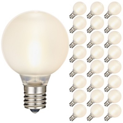 Novelty Lights Plastic G40 Globe Hanging LED String Light Replacement Bulbs E12 Candelabra Base 1 Watt