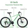 Aukfa 26-Inch 24-Speed Dual Disc Brake Mountain Bike Front Suspension Fork Mountain Bike Adult Men Women Outdoor Riding Green - 2 of 4