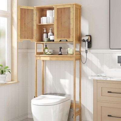 Mahe Bamboo Over-the-Toilet Storage Cabinet with Doors