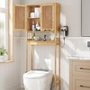 Evideco French Home Goods Over The Toilet Storage Cabinet Bathroom Mahe Bamboo - Wood - 2 of 4