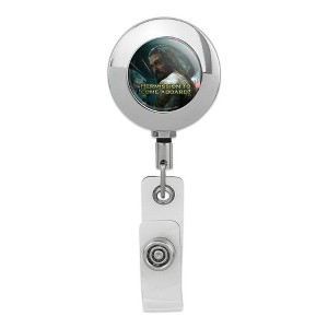 Aquaman Movie Permission To Come Aboard Metal Chrome Badge ID Card Holder Clip - 1 of 3