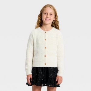 Girls' Fuzzy Cardigan - Cat & Jack™ - 1 of 3