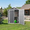 GDFStudio Lys Modern 72" Modern Plastic Outdoor Storage Shed with Floor and Lockable Door - 2 of 4