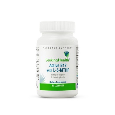 Seeking Health Active B12 with L-5-MTHF, 60 Lozenges, Vitamin B12 Supplement, Vegan- and Vegetarian-Friendly B12 Vitamin, MTHFR (60 Lozenges)*