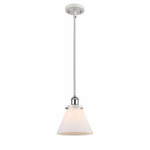 Cone - 1 Light Stem Hung Mini Pendant In Industrial Style-10 Inches Tall and 8 Inches Wide - 1 of 1