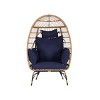 Wicker Egg Chair,Large Rattan Egg Chairs With Cushion And Pillow,Outdoor Egg Chair,Egg Chair For Porch, Backyard-Cuddlewood - 3 of 4