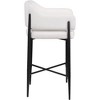 Meridian Furniture,Dame Cream Fabric Upholstered Counter Stool, Set of 2 - 4 of 4