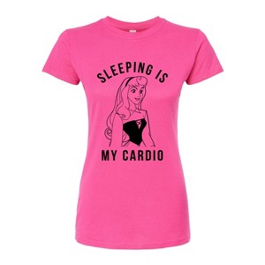 Women's - Disney Princess - Aurora Sleeping Is My Cardio Fitted Graphic T-Shirt - 1 of 3