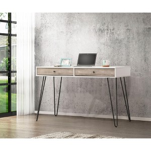 NicBex Rustic Writing Desk Minimalist Home Office Desks with Metal Accents for Office, Study - 1 of 4