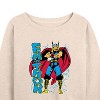 Women's - Marvel - Thor Fathor Lightweight French Terry Wide Neck Long Sleeve Shirt - 2 of 4