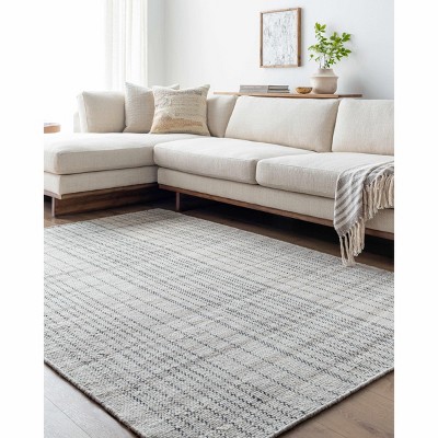 Hauteloom Nissa Gray Blue Checkered Wool Rug