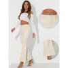 INSPIRE CHIC Women's High Waist Bottom Flared Faux Leather Pants With Pockets - 2 of 4