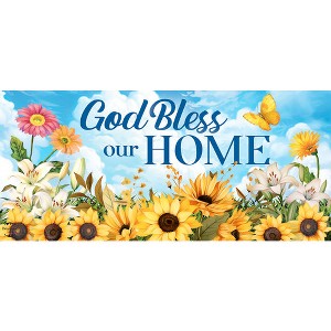 Briarwood Lane Summer God Bless Our Home Mini Mat 22x10 Indoor Outdoor For Summer Doormat - 1 of 2