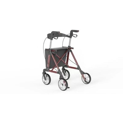 Foldable Rollator Walker for Seniors, Lightweight Walkers, Height Adjustable, 440 lbs Weight Capacity with Seat and Brakes, All Terrain 8” Big Wheels