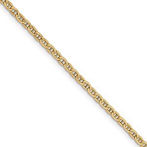 Black Bow Jewelry 2.4mm 14k Yellow Gold Hollow Anchor Chain Necklace - 1 of 4