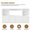 TIRAMISUBEST High Gloss TV Stand with LED Lights, Modern Sideboard with Large Storage Cabinet, Media Console with Tempered Glass Shelves - 4 of 4