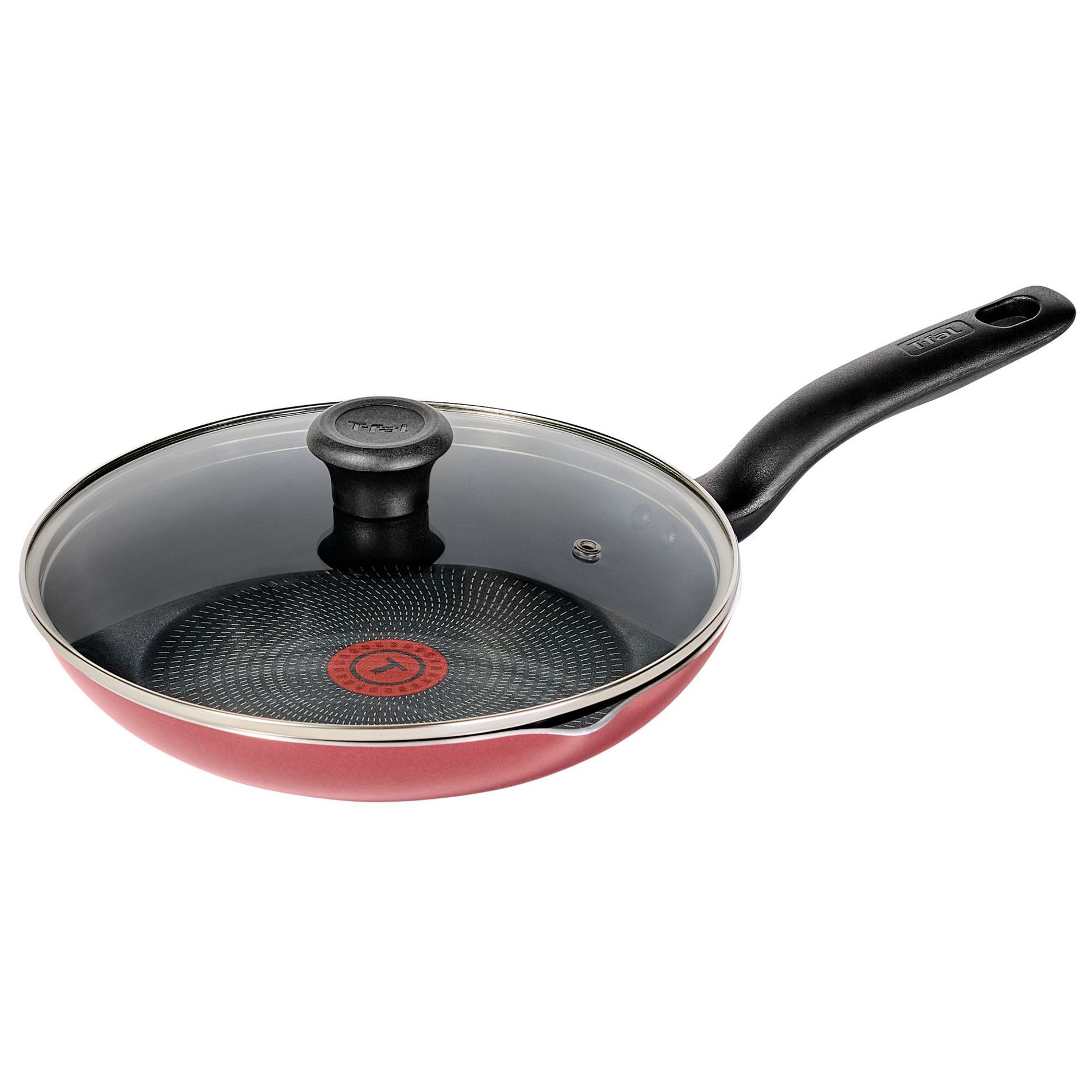 T-Fal Simply Cook 10.5" Nonstick Fry Pan with Lid Red