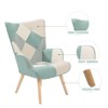 NicBex Linen Accent Chair,Upholstered Living Room Chairs with Curved Tall Backrest and Ottoman,Modern Armchair,Accent Chairs for Living Room - 4 of 4