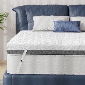 Vipbear Extra Firm& Firm Mattress Topper for Back Pain Relief- 3/4 Inch Memory Foam Bed Topper with Removable & Washable & Non-Slip,Oeko-Tex Certified - 1 of 4