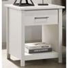Gulches 20" Nightstand 1 Drawer and Open Shelf, Silver Metal Handles, PU Lamination 35LBS Top Capacity - 2 of 4