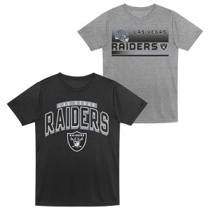 NFL Las Vegas Raiders Toddler Boys' Gray 2pk T-Shirt - 1 of 3