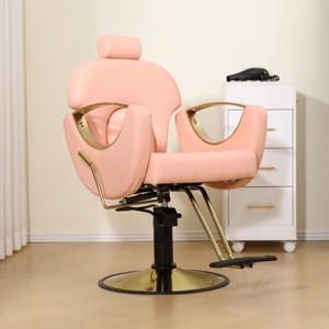 Tall Office Desk Chair, 360°Height Adjustable Swivel With Foot Ring, Adjustable Arm Counter Height Office Chair, Salon Barber Chair-Cuddlewood - 1 of 4