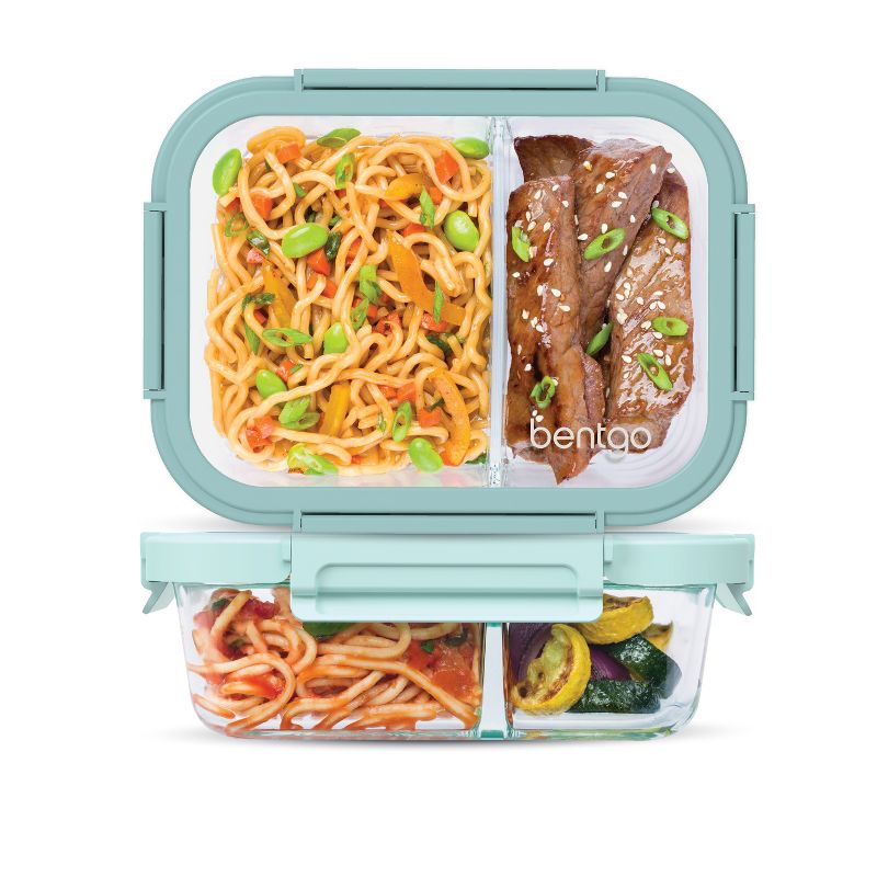 Bentgo 2pc 4.4c Glass 2 Compartment Meal Prep Container Coastal, 1 of 10