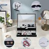 Lockable Watch Box with Glass Top, Black PU Leather Storage Case for Jewelry and Sunglasses, Organizer for Men & Women - 4 of 4