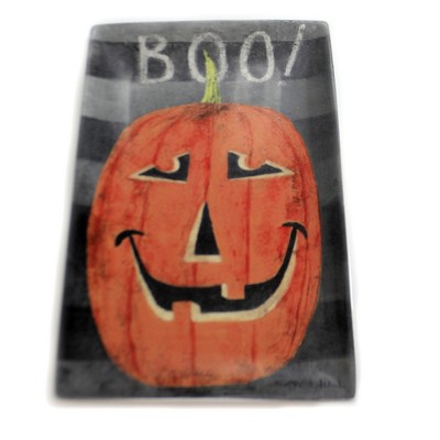  Tabletop 12.5" "Boo" Jack-O-Lantern Platter Halloween Round Top Collection  -  Serving Platters 