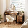 Aheaplus Computer Desk with 5 Drawers, Corner Home Office Desk With Filing Cabinet, Charging Station - 2 of 4