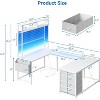 Nasitip 78.7" Reversible U-Shaped Desk with Hutch and LED Lights, Computer Gaming Desk with Power Outlets and Storage - 2 of 4