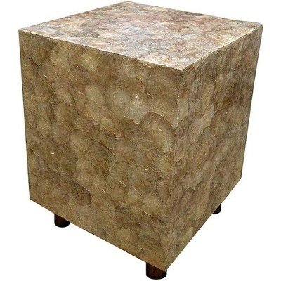 D-Art Collection Capiz Shell Square Stool