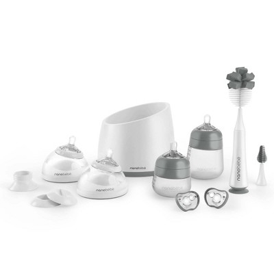 Image of nanobebe Complete Feeding Baby Bottle Set - Gray - 11ct